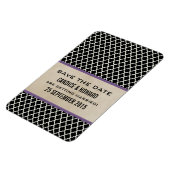 Chic Quatrefoil Save the Date Magnet, Paars Magneet (Linkerzijde)
