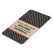 Chic Quatrefoil Save the Date Magnet, Red Magneet (Linkerzijde)