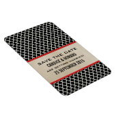 Chic Quatrefoil Save the Date Magnet, Red Magneet (Rechterzijde)