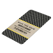 Chic Quatrefoil Save the Date Magnet, Yellow Magneet (Linkerzijde)