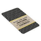 Chic Quatrefoil Save the Date Magnet, Yellow Magneet (Rechterzijde)