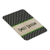 Chic Quatrefoil Sweet 16 Magnet, Green Magneet (Rechterzijde)