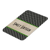 Chic Quatrefoil Sweet 16 Magnet, Green Magneet (Linkerzijde)