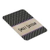 Chic Quatrefoil Sweet 16 Magnet, Paars Magneet (Rechterzijde)