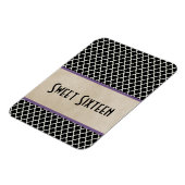 Chic Quatrefoil Sweet 16 Magnet, Paars Magneet (Linkerzijde)
