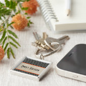 Chic Quatrefoil Sweet 16 Sleutelhanger, Oranje Sleutelhanger (Zijkant)