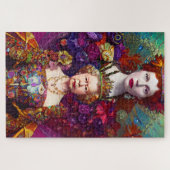 Chic  Queen Elizabeth II Royal Blue en Red Legpuzzel (Horizontaal)