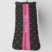 Chic Quilted Pink Black Colorful Personated Golfheadcover (Draai 90)