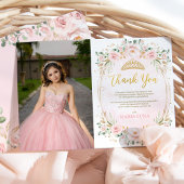 Chic Quinceañera 15e verjaardag Hartelijk dank Kaart