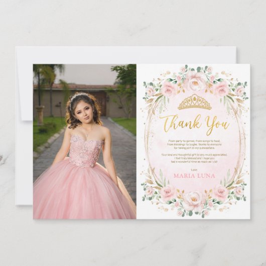 Chic Quinceañera 15e verjaardag Hartelijk dank Kaart (Voorkant)