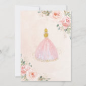 Chic Quinceañera Blush Pink Floral Blonde Birthday Kaart (Achterkant)