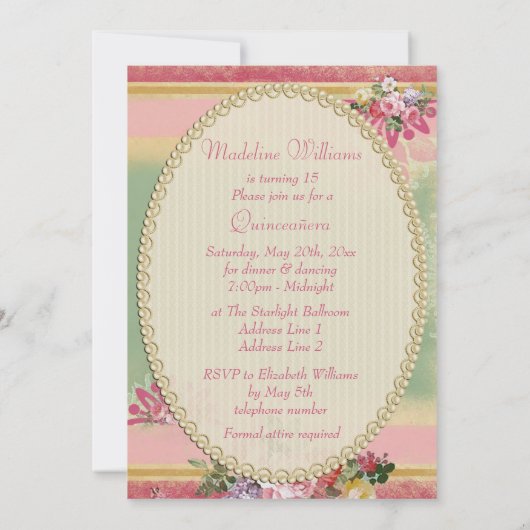 Chic Quinceañera Eiffel Tower en Chandelier Kaart (Achterkant)