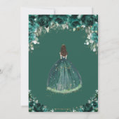 Chic Quinceañera Emerald Green Floral Princess Kaart (Achterkant)