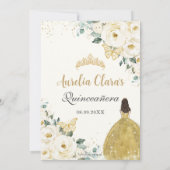 Chic Quinceañera Ivory Floral Eiffel 16e verjaarda Bedankkaart (Achterkant)