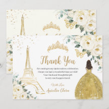 Chic Quinceañera Ivory Floral Paris 16e verjaardag