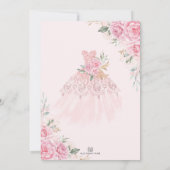 Chic Quinceañera Pink Gold Rozen Crown Princess Kaart (Achterkant)