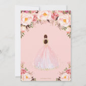 Chic Quinceañera Soft Blush Floral Princess Kaart (Achterkant)