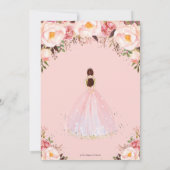 Chic Quinceañera Soft Blush Floral Princess Silver Kaart (Achterkant)