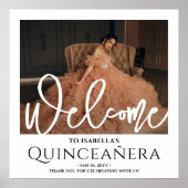 Chic Quinceañera Welkomstfoto 15e Verjaardagsfeest Poster (Voorkant)