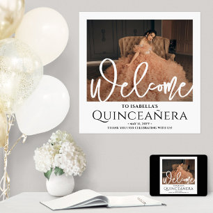 Chic Quinceañera Welkomstfoto 15e Verjaardagsfeest Poster
