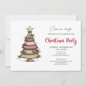 Chic Quirky Christmas Tree Holiday Party Invite Kaart (Voorkant)