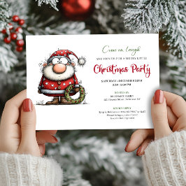 Chic Quirky Santa Claus Cartoon Party Invitation Kaart