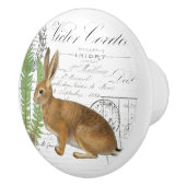 Chic  Rabbit Fern French Script Knob Keramische Knop (Rechts)