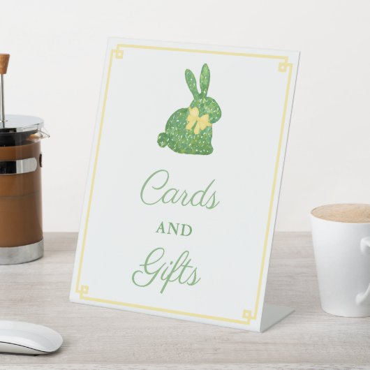 Chic Rabbit Gender Neutral Baby shower Kaarten Gif Reclamebord Met Voetstuk (Insitu)