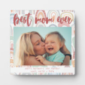 Chic Rainbow Boho Fotokalligrafie Beste mama ooit Fotoplaat (Voorkant)
