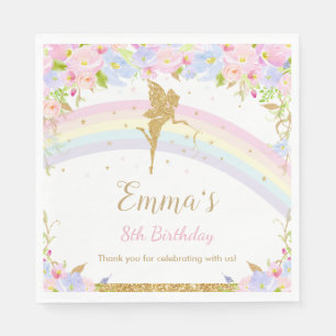 Chic Rainbow Fairy Girl Verjaardag Baby shower Servet