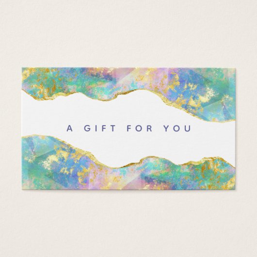 Chic Rainbow Fire Opal Business Gift Kaart (Voorkant)