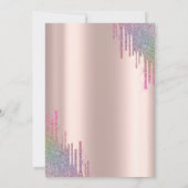 Chic Rainbow Glitter Drift Roos Gold Retirement Kaart (Achterkant)