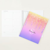 Chic Rainbow Glitter Drift Sparkle Monogram Naam Planner (Display)