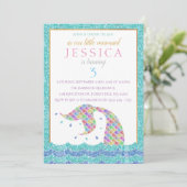 Chic Rainbow Glitter Mermaid any age Birthday Kaart (Staand voorkant)