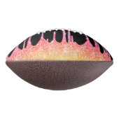 Chic Rainbow Glitter Sparkle Drift Black Monogram American Football (Gedraaid 90)
