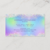 Chic Rainbow Holographic Glitter Hair Makeup Salon Visitekaartje (Achterkant)