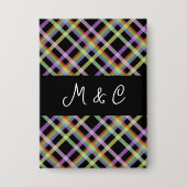 Chic Rainbow Pset op zwart Button (Voorkant)