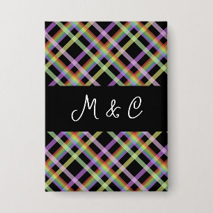 Chic Rainbow Pset op zwart Button