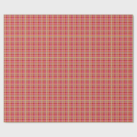 Chic Rainbow Roze Rood Plaid Cadeaupapier (Vlak)