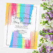 Chic Rainbow Waterverf LGBTQ Weddenschap Briefkaart