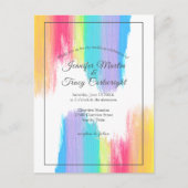 Chic Rainbow Waterverf LGBTQ Weddenschap Briefkaart (Voorkant)