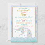 Chic Rainbow Waterverf Mermaid 1st Birthday Kaart (Voorkant)