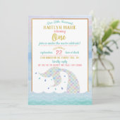 Chic Rainbow Waterverf Mermaid 1st Birthday Kaart (Staand voorkant)