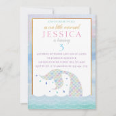 Chic Rainbow Waterverf Mermaid any Age Birthday Kaart (Voorkant)