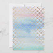 Chic Rainbow Waterverf Mermaid any Age Birthday Kaart (Achterkant)