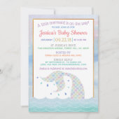 Chic Rainbow Waterverf Mermaid Baby shower Kaart (Voorkant)