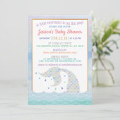 Chic Rainbow Waterverf Mermaid Baby shower Kaart (Staand voorkant)