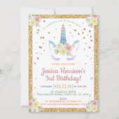 Chic Rainbow Waterverf Unicorn any Age Birthday Kaart (Voorkant)