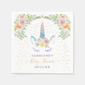 Chic Rainbow Waterverf Unicorn Baby shower Servet (Voorkant)