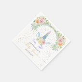 Chic Rainbow Waterverf Unicorn Baby shower Servet (Hoek)